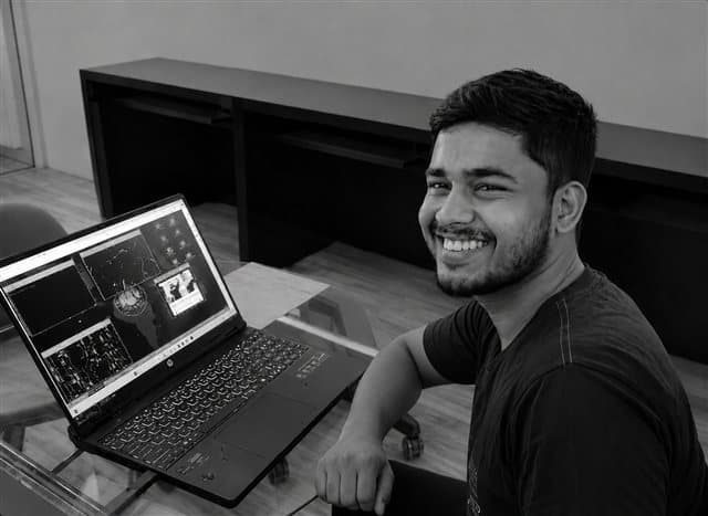 Keshav Upadhyay, founder of CodeBlimp, at his desk